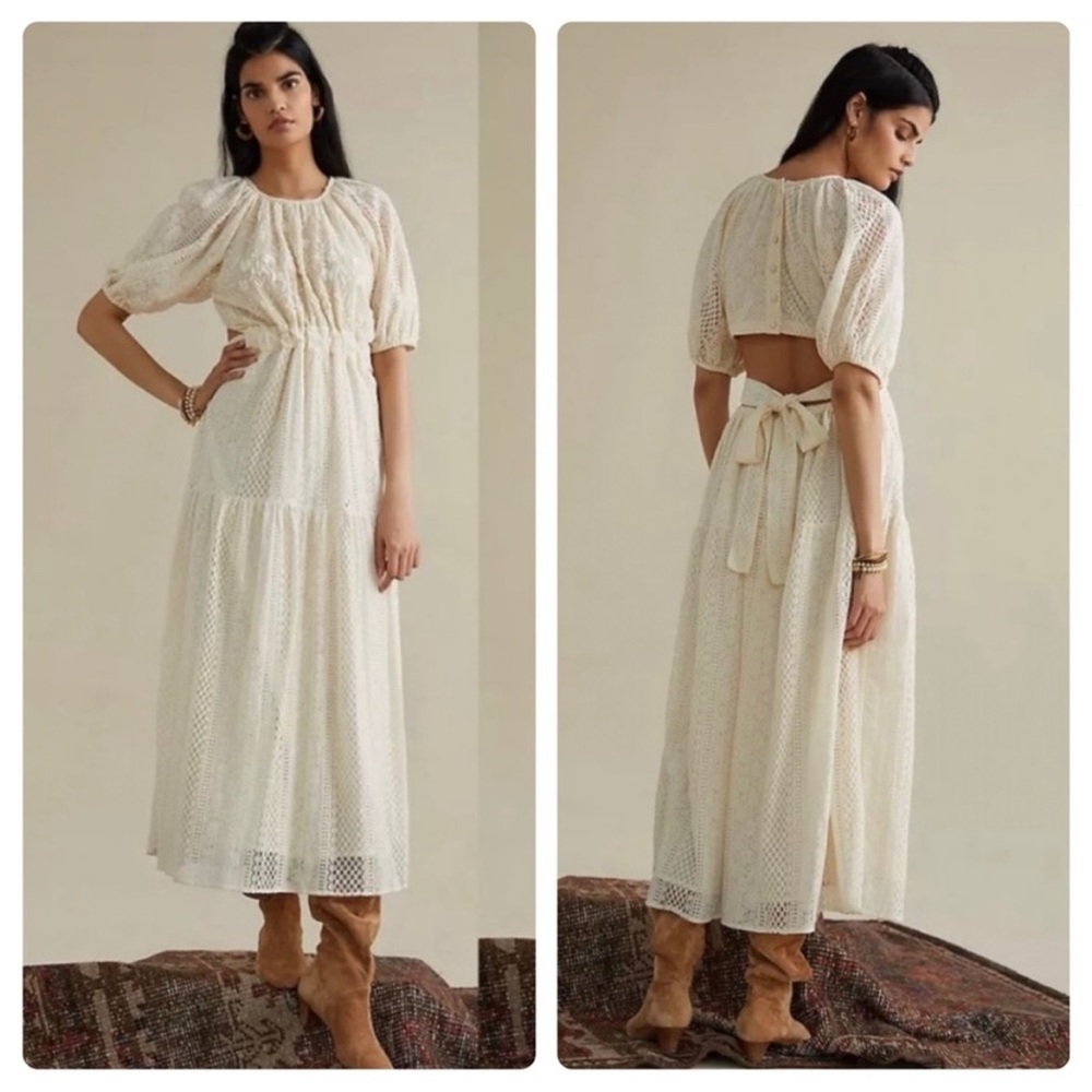 NEW Anthropologie VERB by Pallavi Singhee Agneza Embroidered Lace Dress size 6P